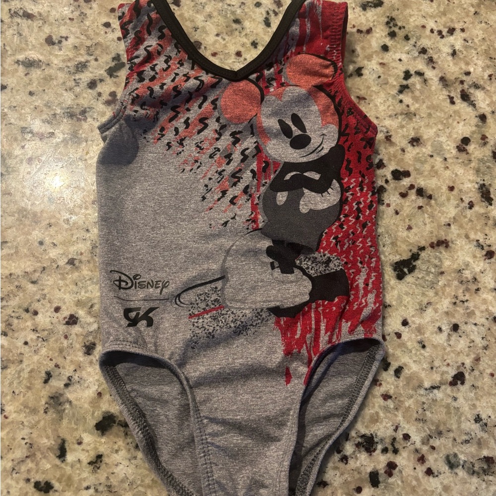 Disney Gray and Red Mickey Mouse gymnastics leotard